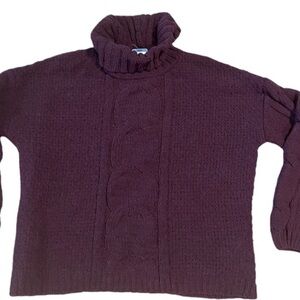 Seven7 NWT - Blackberry Wine Cowl Neck Chenille Sweater - New w/Tags - Sz L